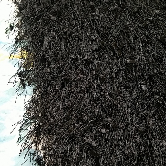 Mini black dress with a fringe bottom - Picture 3 of 5